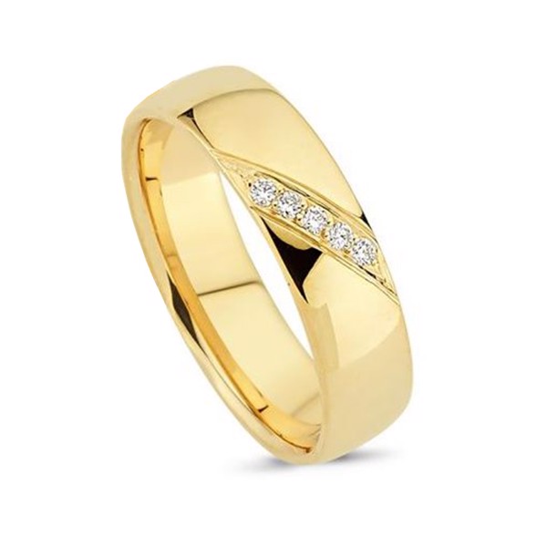Fra Nuran Love et sæt guld 8 karat Damering med 0,15 ct diamanter Wesselton VS i flot brillant slib